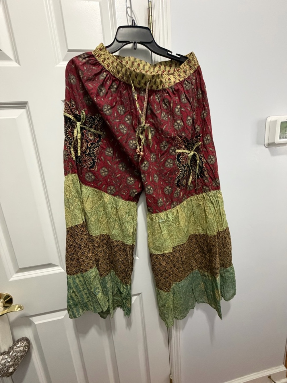Hippie Forever Patchwork bohemian handmade Wide-Leg Pants o/s